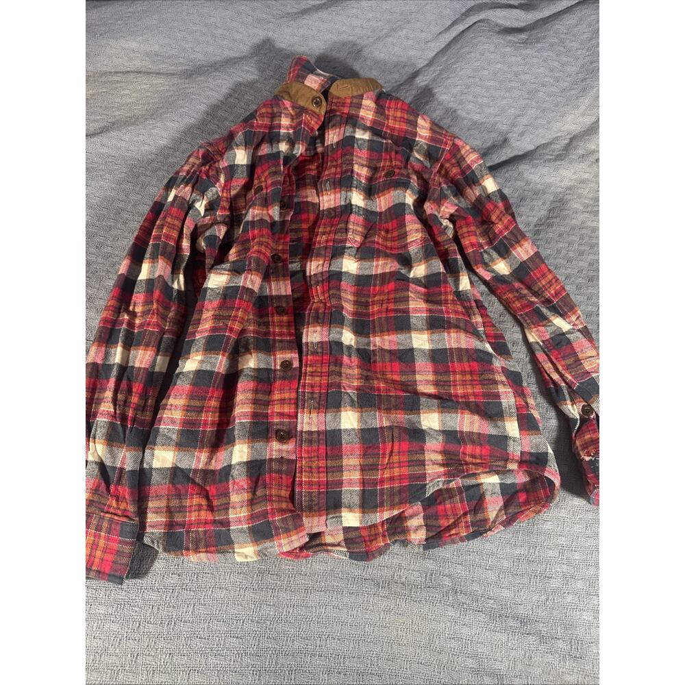 Orvis Flannel Shirt Heavyweight Cotton‎ With Pockets Green Brown Size Small NWT